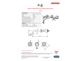 Specification Sheet - Milli Voir Wall Bath Set Cross Handle 220mm Chrome