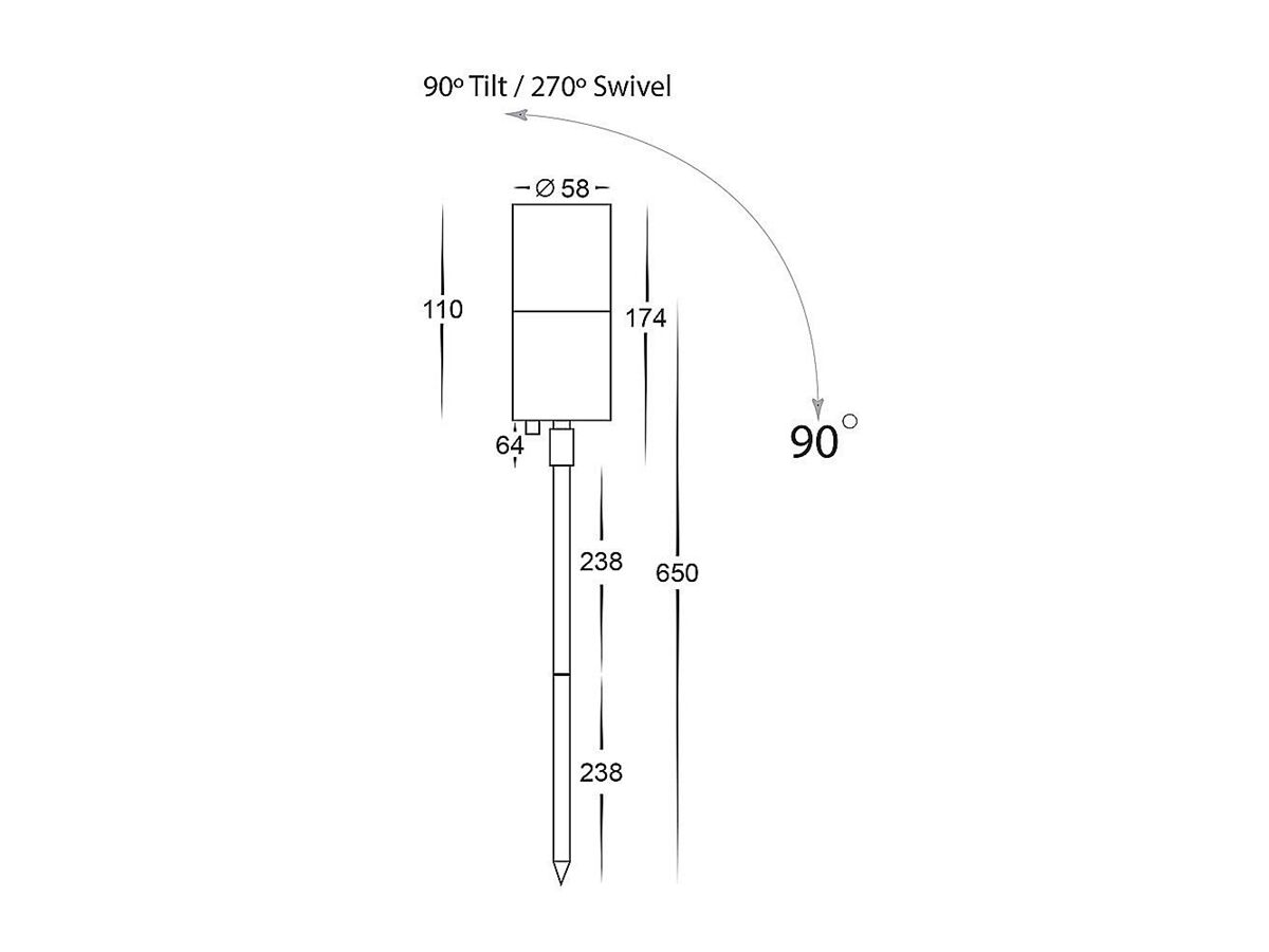 Havit Black Adjustable Spike Light 285mm