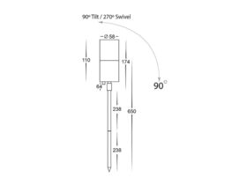 Havit Black Adjustable Spike Light 285mm