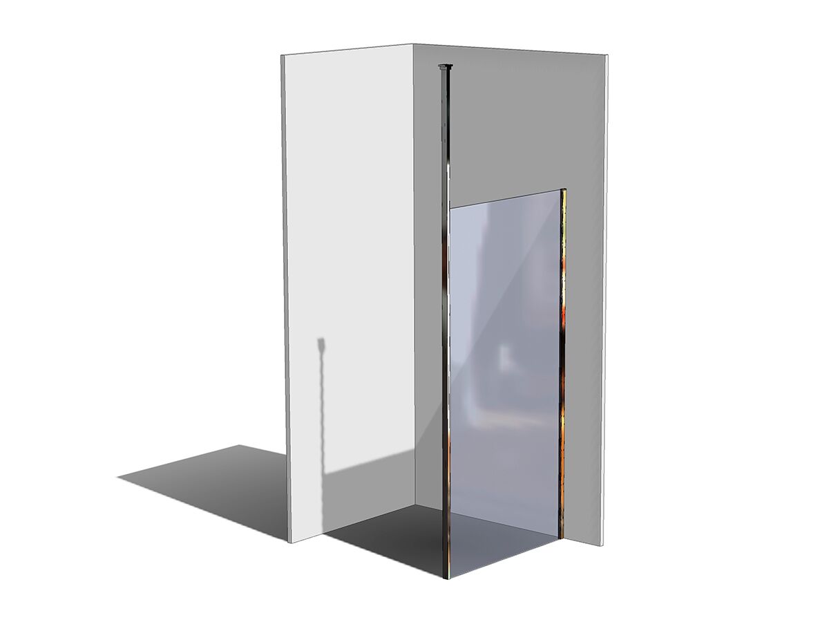 Kado Lux Fixed Shower Screen Panel and Ceiling Support 1000mm Chrome
