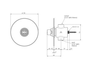 Enware Timed Flow Recess Shower Control (30 Seconds)