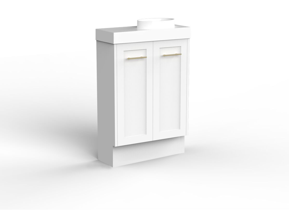 Kado Lux Petite Vanity Unit Floor Mount 600 Right Bowl Statement Top (Basin Included)