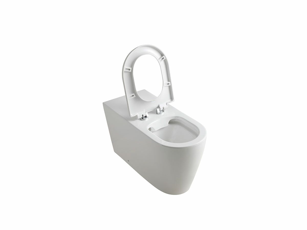 Wolfen 800 Back To Wall Toilet Pan with Single Flap Seat White (4 Star)