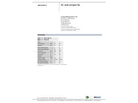 Specification Sheet - EBM Axial Fan Assembly 142mm W2E142-BB01-01