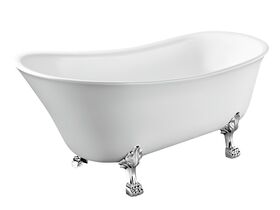 Kado Era Freestanding Bath 1700mm White with Chrome Claw Feet