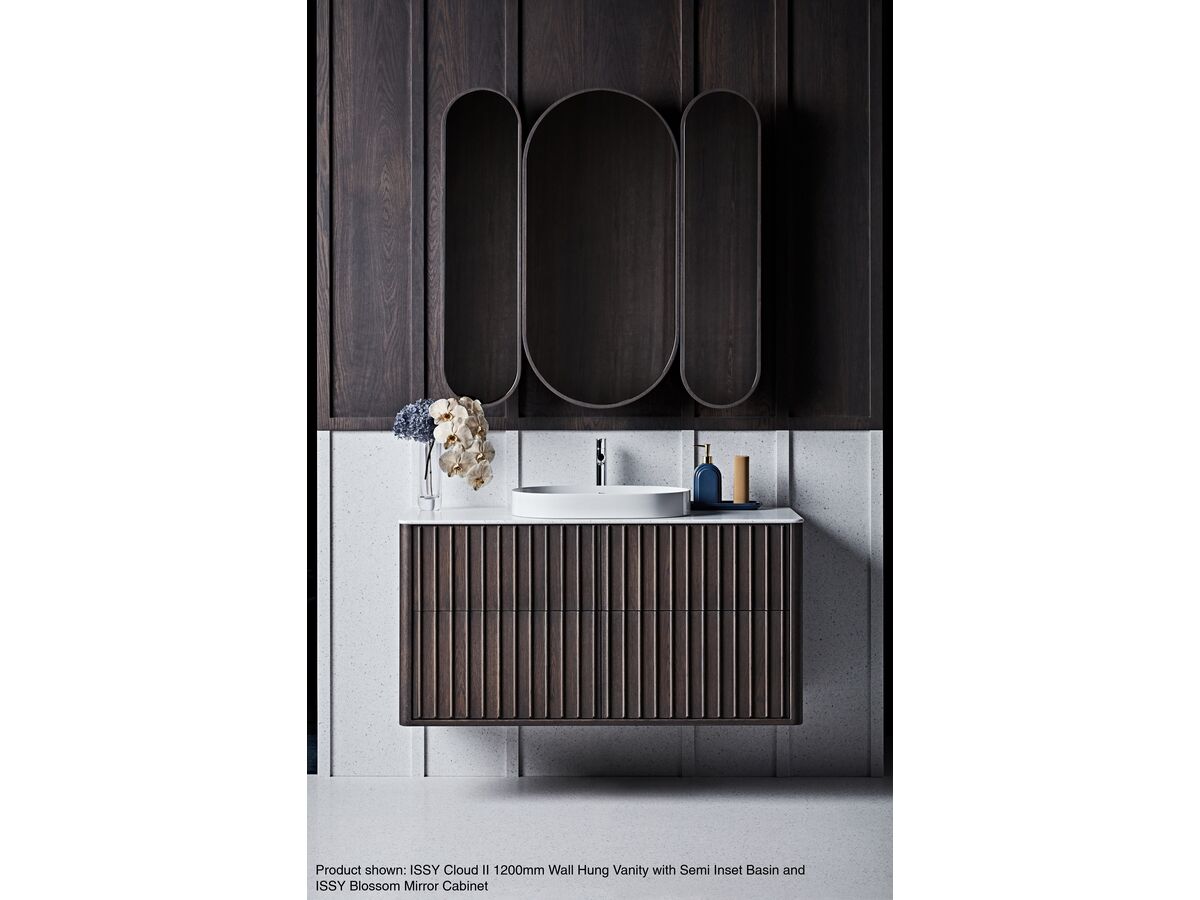 ISSY Cloud II 1200mm Wall Hung Vanity with Semi Inset Basin and ISSY Blossom Mirror Cabinet