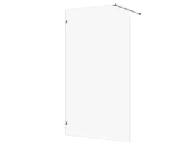 Hero - Kado Lux Frameless Curved Panel with Wall Clips Clear Glass 1200mm Chrome