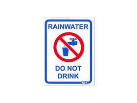 Colourbond Sign "Rainwater Do Not Drink" 100mm x 75mm