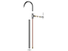 Hero - Mizu Drift Floor Mounted Bath Mixer Trimset Brushed Gunmetal