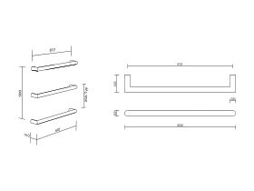 Kado Lux Bar Heated Towel Rail 632 (Each)