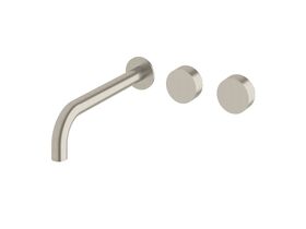 Milli Pure Wall Basin Hostess System 250mm Right Hand PVD Brushed Nickel (3 Star)