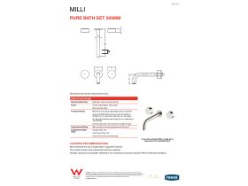 Technical Guide - Milli Pure Bath Set 200mm Rose Gold