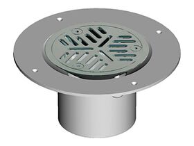 Vinyl Floor Waste Round Solvent Weld Flange Open Chrome 80mm