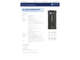 Specification Sheet - Auto Foam Soap Dispenser Designer Black
