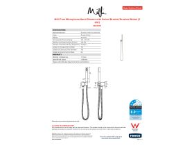 Specification Sheet - Milli Pure Microphone Handshower with Swivel Bracket Brushed Nickel (3 Star)