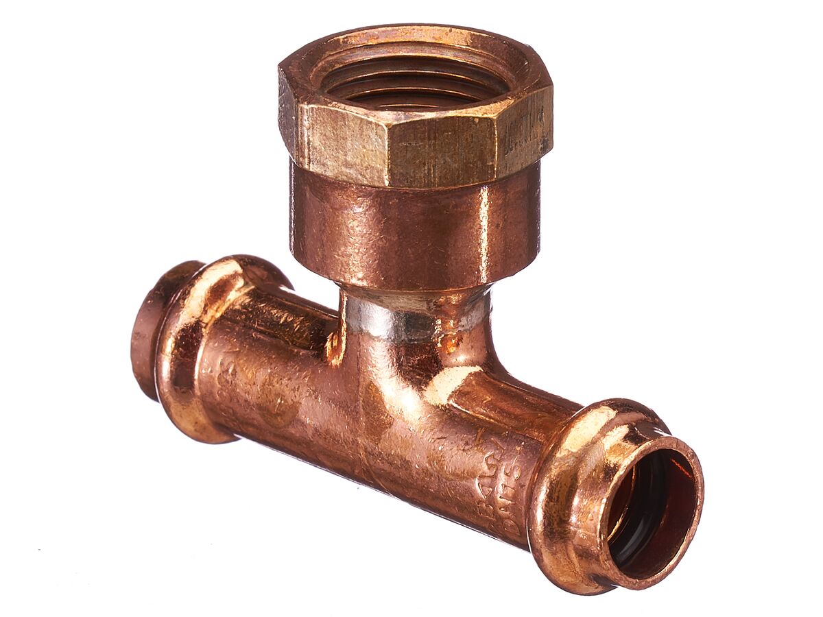 >B< Press Water Female Adaptor Tee 15mm x 15mm x 1/2""