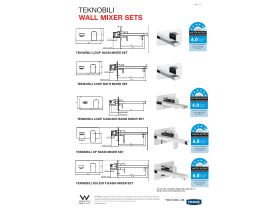 Technical Guide - Teknobili Solido F Wall Basin Mixer Set 200mm Chrome (5 Star)