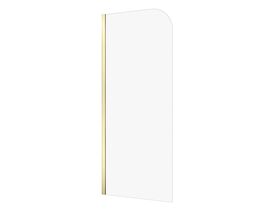 Hero - Kado Lux Frameless Curved Panel with Wall Channel Clear Glass 900mm Brushed Brass