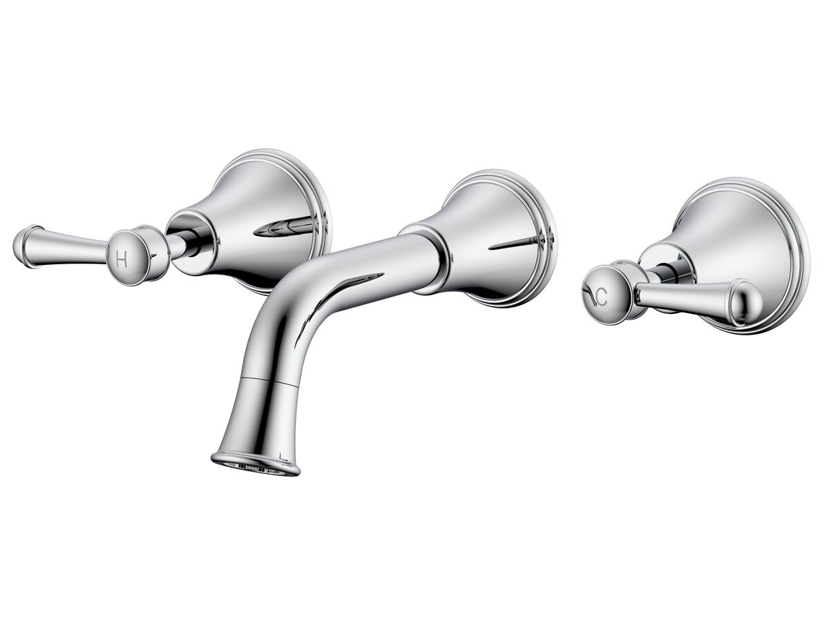 Posh Canterbury Wall Basin Set 150mm Lever Chrome (4 Star)