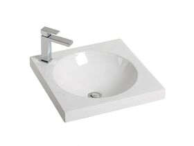 Kado Lux Square Semi inset Basin 1 Taphole White