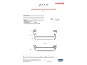 Specification Sheet - Kado Era Double Towel Rail 300mm Matte Black
