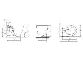 American Standard Acacia E Wall Hung Pan with Soft Close Quick Release Seat White and Chrome strip (4 Star)