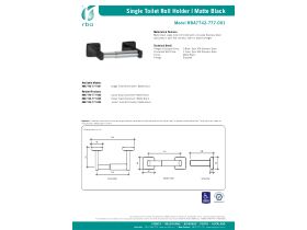 Specification Sheet - Stainless Steel Single Toilet Roll Holder Matte Black