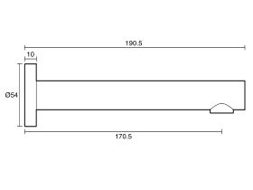 Technical Drawing - Posh Solus Bath Outlet 170mm