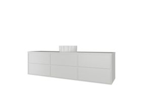 Kado Aspect Wall Hung Vanity Unit 1800mm Single Bowl 6 Drawer Corian 20mm Top