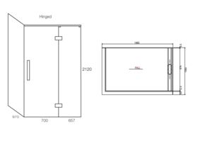Glacier 2 Sided 1400 x 1000 Shower Tray & Screen Right Hand Hinge