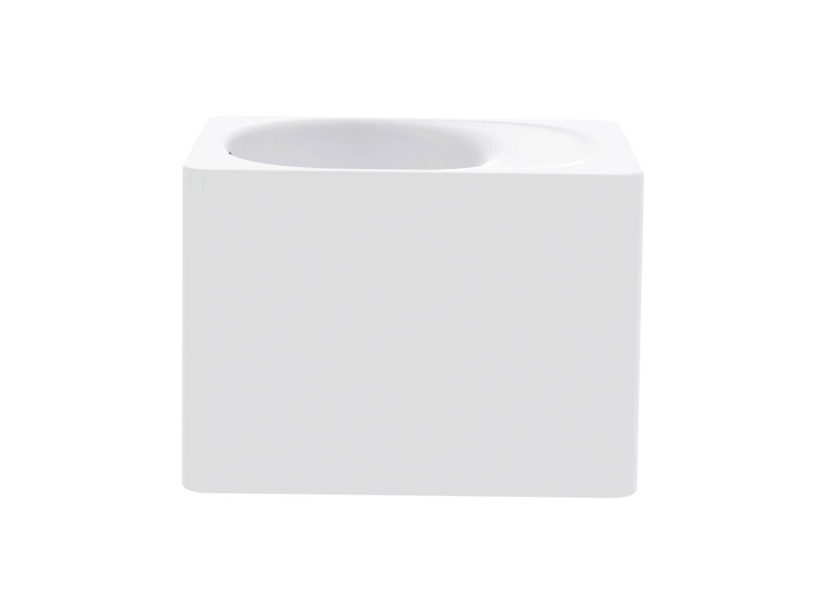 Kado Lussi 420mm Left Hand Wall Basin with Overflow No Taphole Matt White Solid Surface