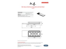 Specification Sheet - Milli Glance Wall Mount Soap Dish with Shelf Black