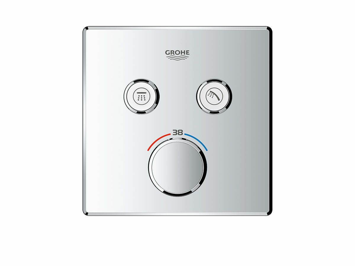 GROHE SmartControl Concealed Thermostatic 2 Button Square Chrome from Reece