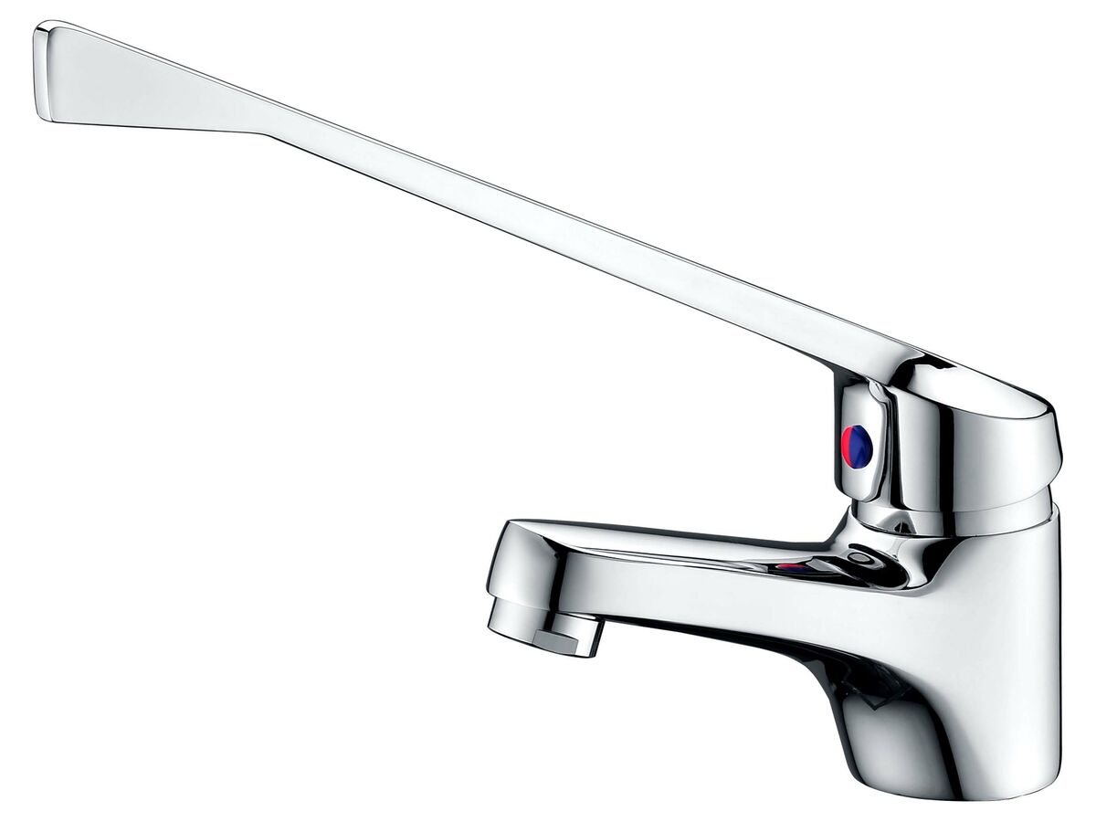 Posh Bristol MK2 Basin Mixer Tap with Extended Lever Chrome (4 Star