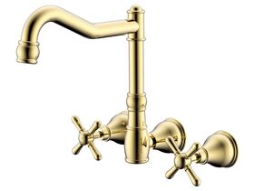 Milli Voir Wall English Kitchen Set Cross Handle Brass Gold (4 Star)