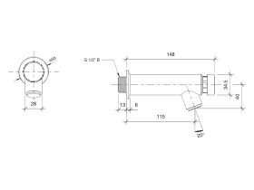 RBA Rio Wall Mount Self Closing Tap Chrome (6 Star)