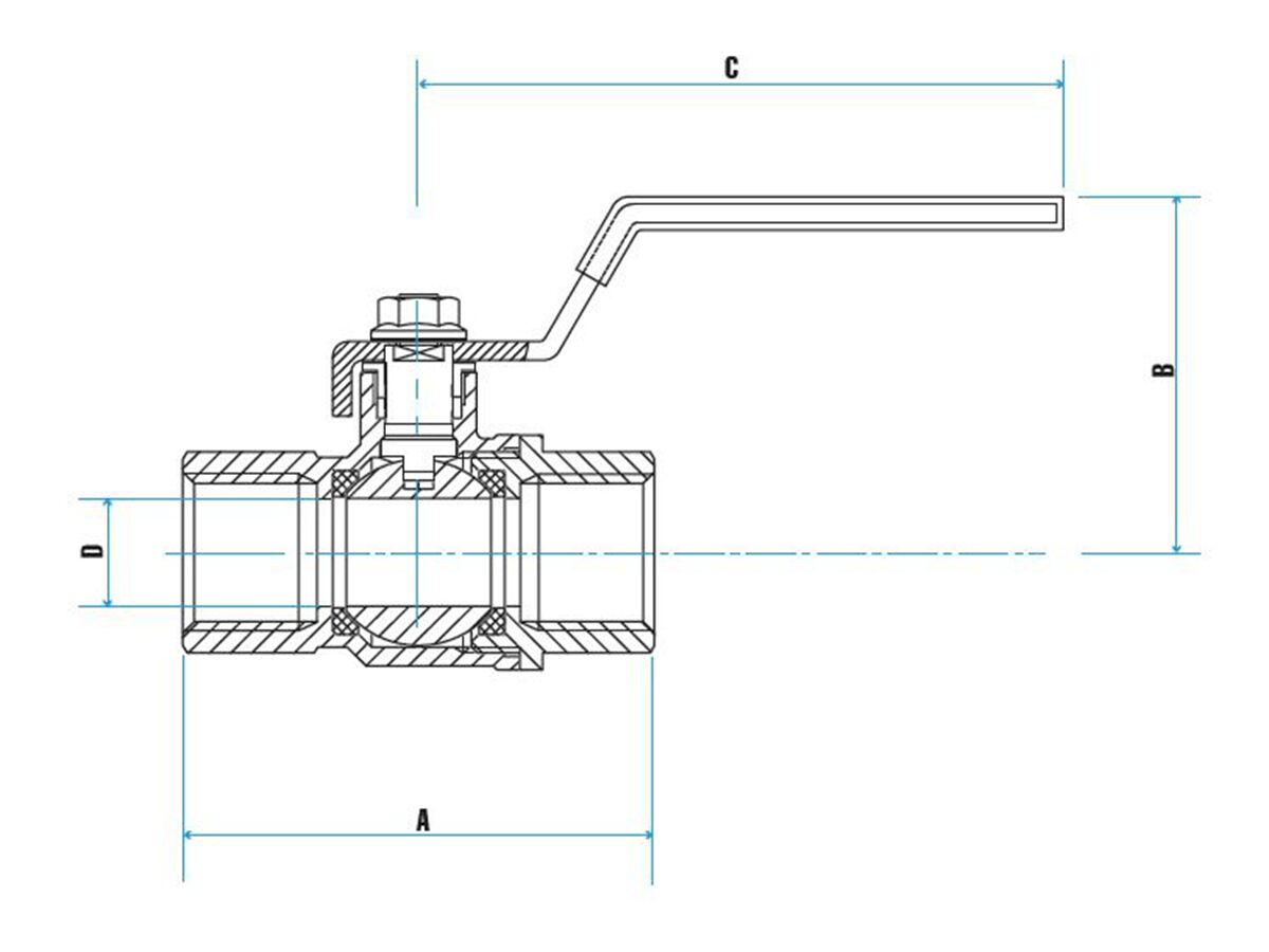 Dura Brass Water Ball Valve Female & Female 32mm from Reece