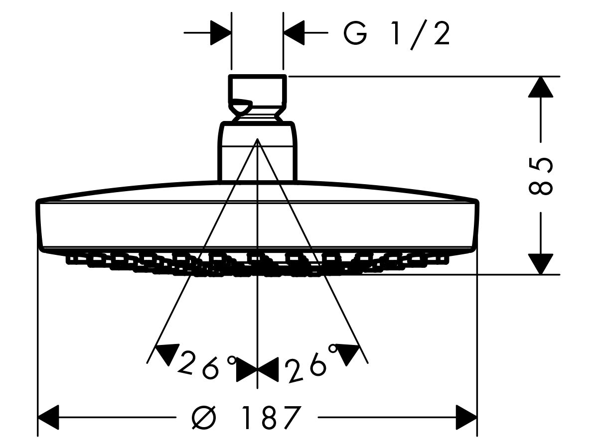 Hansgrohe Croma Select E Overhead Shower White/ Chrome (3 Star)