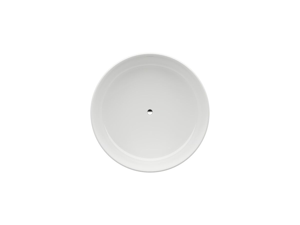 LAUFEN Val Freestanding Bath with Overflow 1300 Round Sentec White from