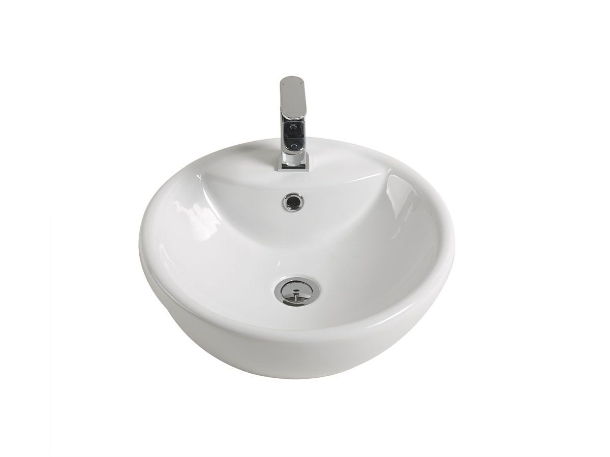 Mizu Drift Semi-Recessed Basin 430mm 1 Taphole White