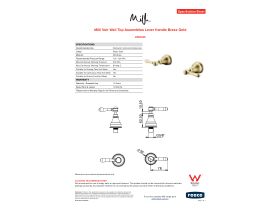 Specification Sheet - Milli Voir Wall Top Assemblies Lever Handle Brass Gold
