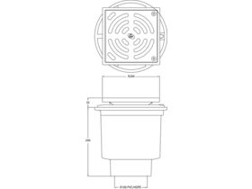 Bucket Floor Stainless Steel Trap Square Grate Combo 200mm