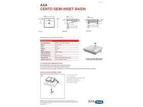 Technical Guide - AXA Cento Semi Inset Basin No Taphole White