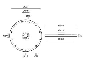 Dimax Mild Steel Offtake Flange PN16 B7 450mm x 80mm