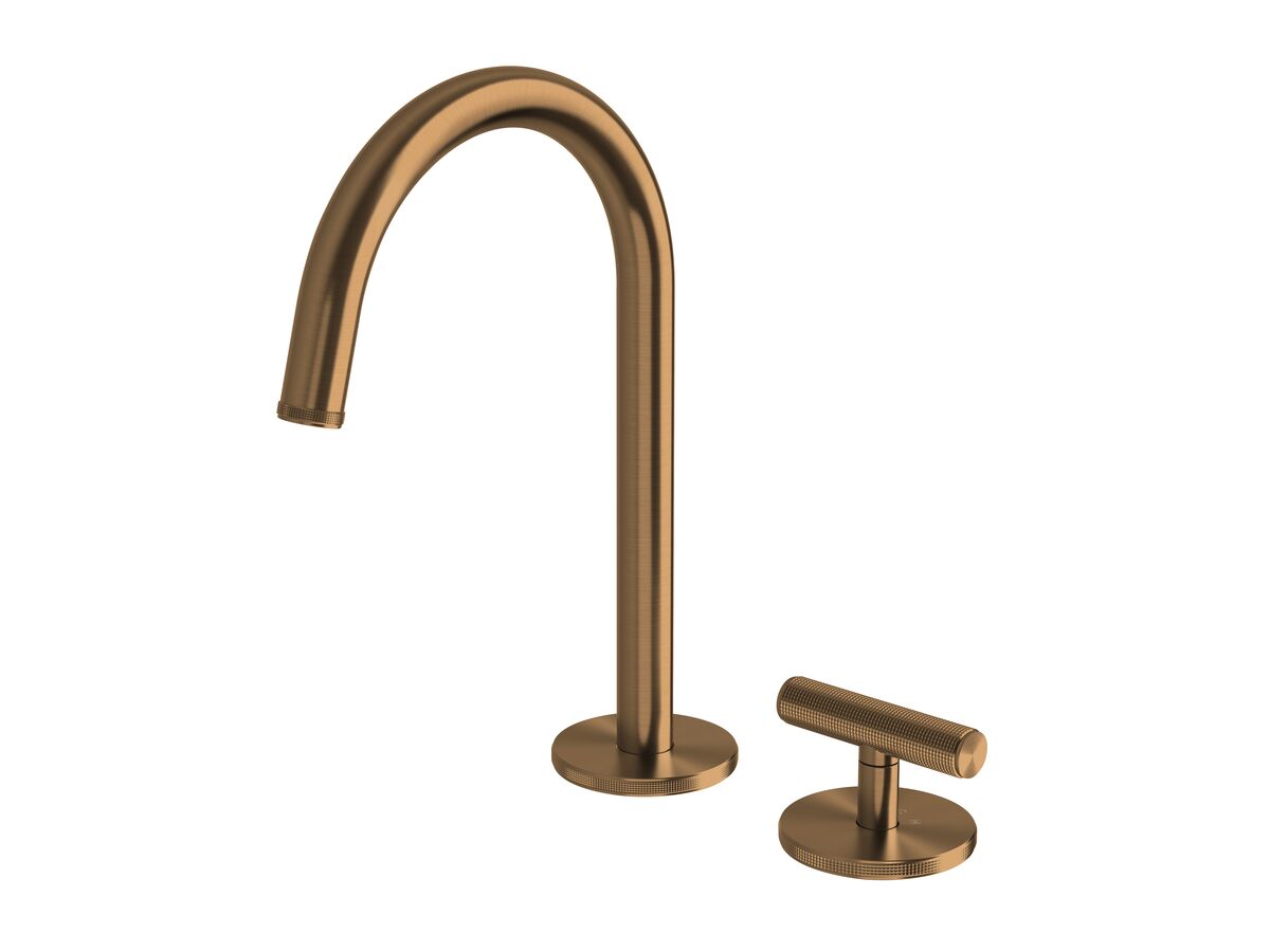 Hero - Milli Etch Progressive Hob Basin Mixer Tap Set Brushed Bronze (6 Star)