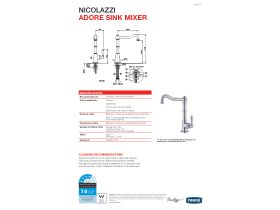 Technical Guide - Nicolazzi Adore Swivel Sink Mixer Standard Chrome / Chrome (4 Star)