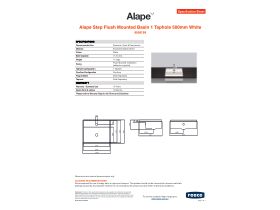Specification Sheet - Alape Step Flush Mounted Basin 1 Taphole 500mm White