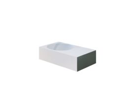 Omvivo Neo Solid Surface 12 Litre Wall Basin Left Hand Bowl 700mm White