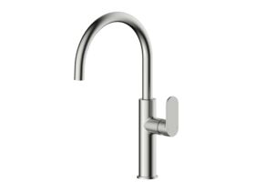 Hero - Mizu Soothe MK2 Gooseneck Sink Mixer Curved Brushed Nickel (5 Star)