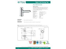 Specification Sheet - RBA Alpha Self Closing Tap Chrome (6 Star)